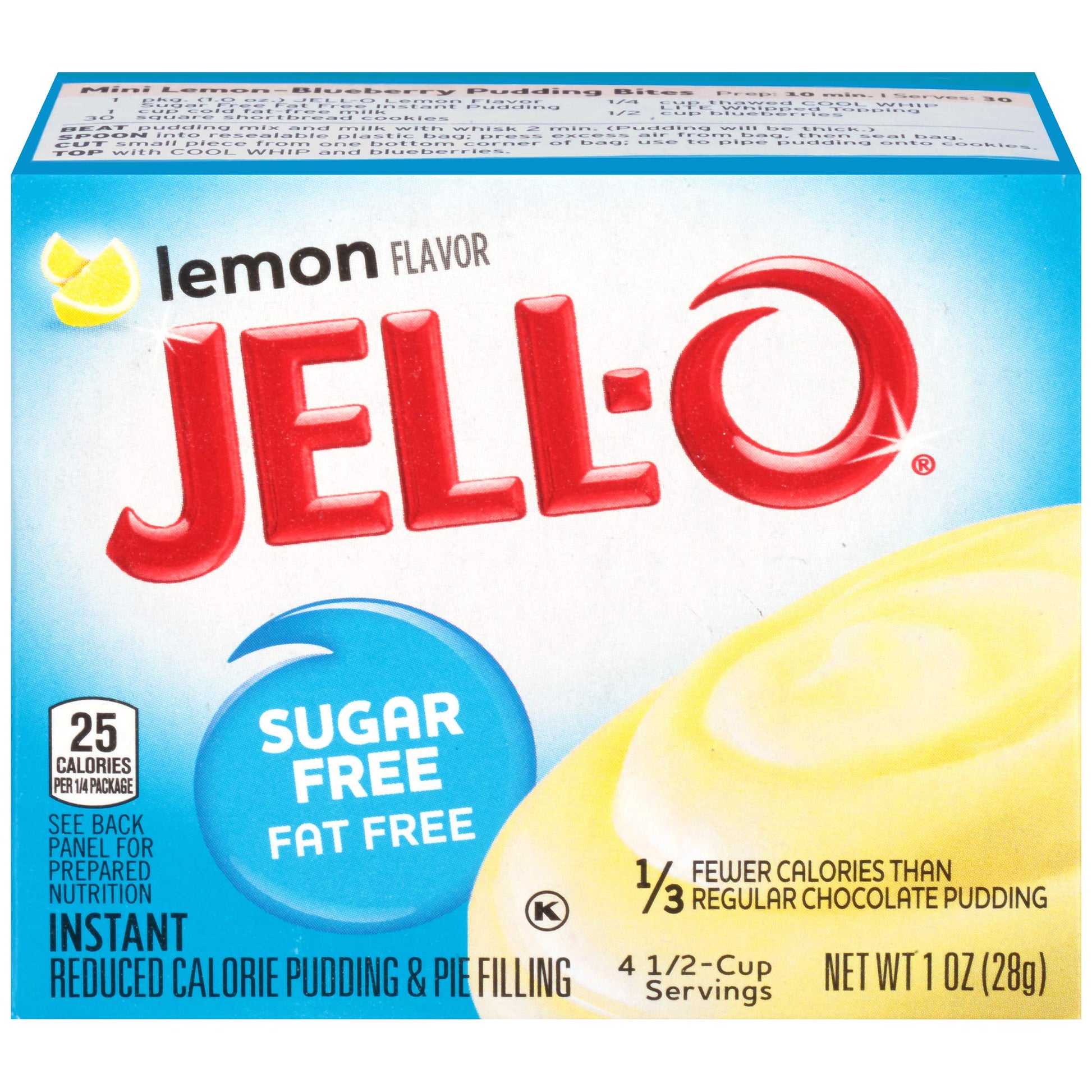 Jell-O Instant Lemon Sugar-Free Fat Free Pudding & Pie Filling, 1 oz Boxes, Pack of 24