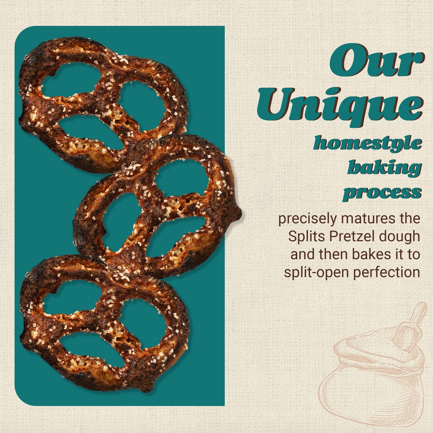 Unique Snacks Extra Dark Splits Pretzels, Original Split-Open Pretzels, Delicious Homestyle Baked Snack Bag, Vegan, OU Kosher, a