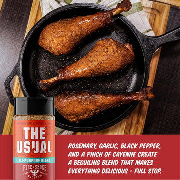 Fire & Smoke Society BBQ Seasoning Rub for Chicken, Pork, Burgers - 5.6 oz Pack