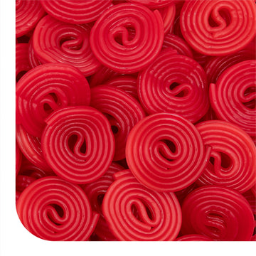 Broadway Wheels - 2 Pound Bulk Bag - Strawberry Licorice Candy - Red Licorice Wheels - Old Fashioned Candy - Chewy and Fruity No