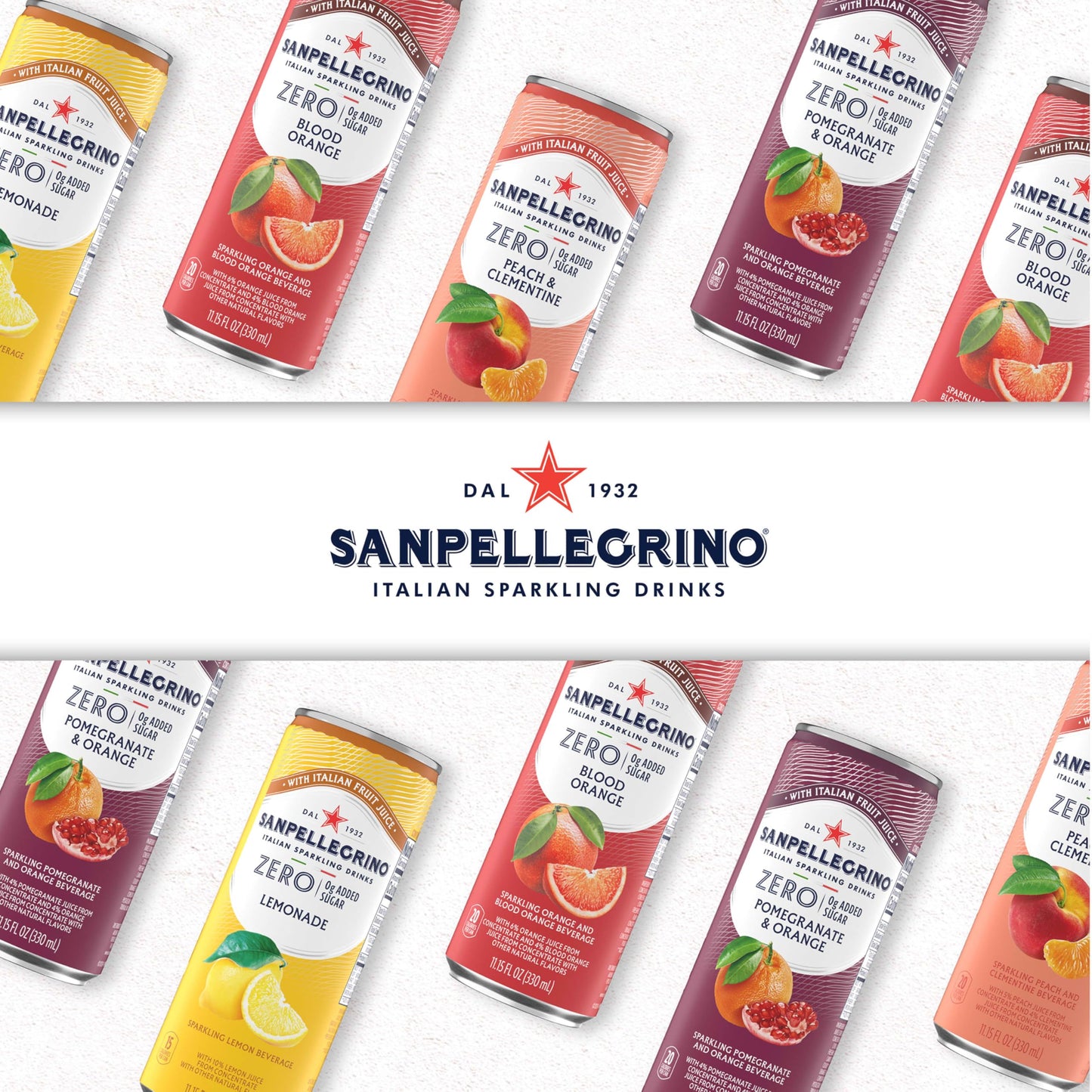 Sanpellegrino Zero Grams Added Sugar Pomegranate & Orange Italian Sparkling Drink, 24 Pack Of 11.15 Fl Oz Cans, Sanpellegrino It