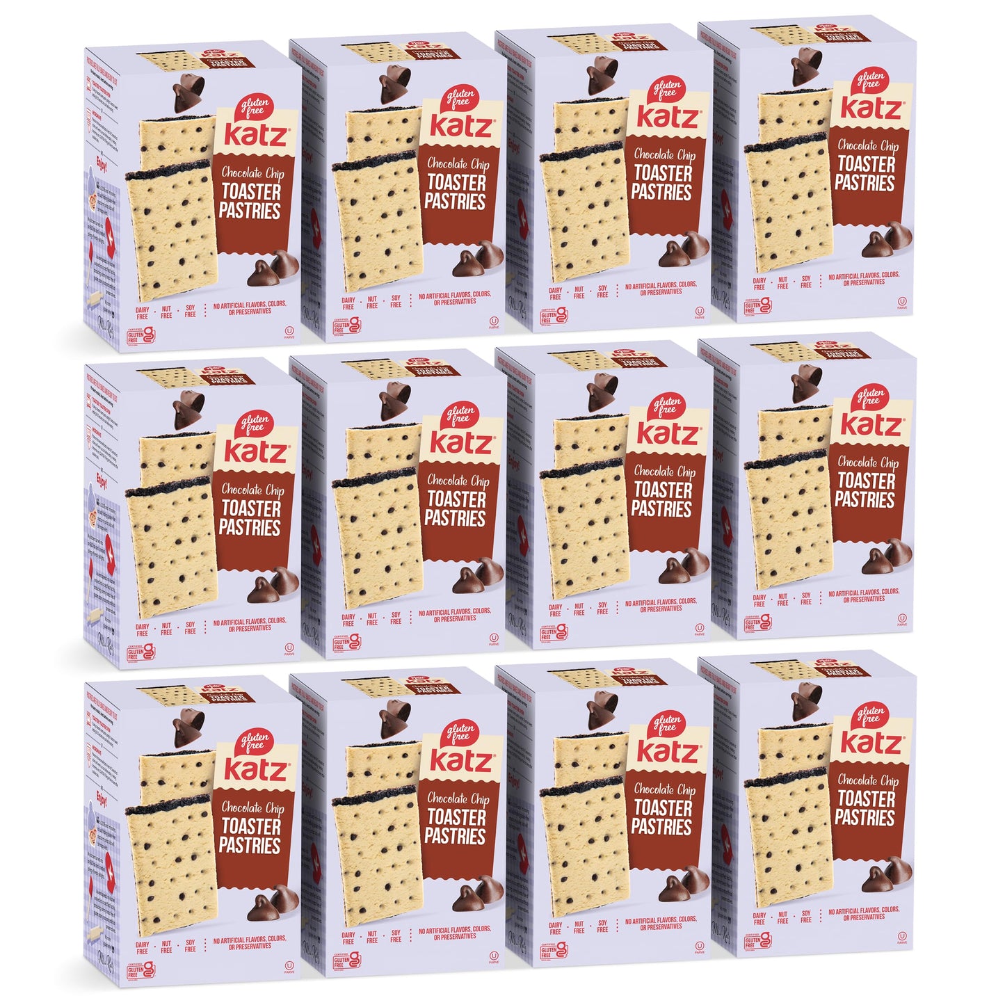 Katz Gluten Free Toaster Pastries. Chocolate Chip. Easy Breakfast Food Or Anytime Snacks For Adults & Kids. Sesame Free, Dairy Free, Nut Free, Peanut Free, Soy Free. Kosher Snacks 8 Oz (Pack Of 12)
