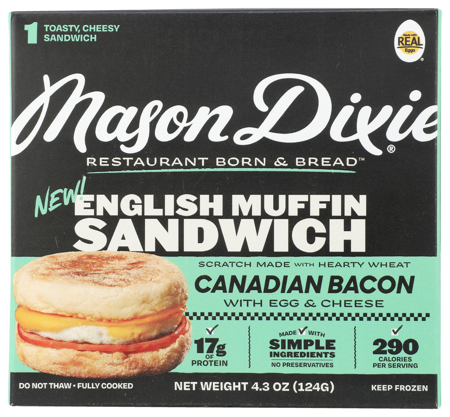Mason Dixie Biscuit Co English Muffin Sandwich With Canadian Bacon, Egg & Cheese, 4.3 Oz