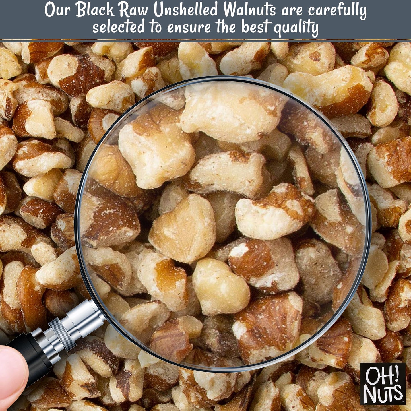 Oh! Nuts Black Raw Unshelled Walnuts, 1lb Bulk Bag, Vegan, Keto, Kosher