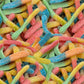Sour Neon Gummy Worms Candy | 2-Pound Pack | Assorted Fruit Flavors
