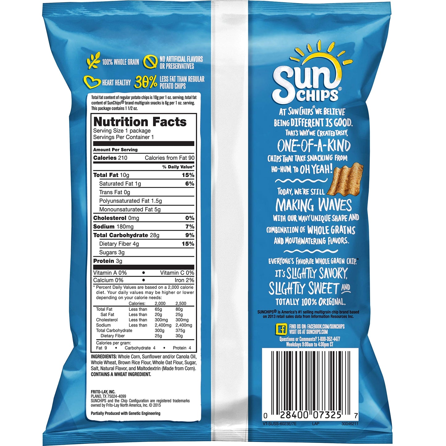 Sunchips Multigrain Snacks, Original, 1.5 Ounce (Pack Of 64)