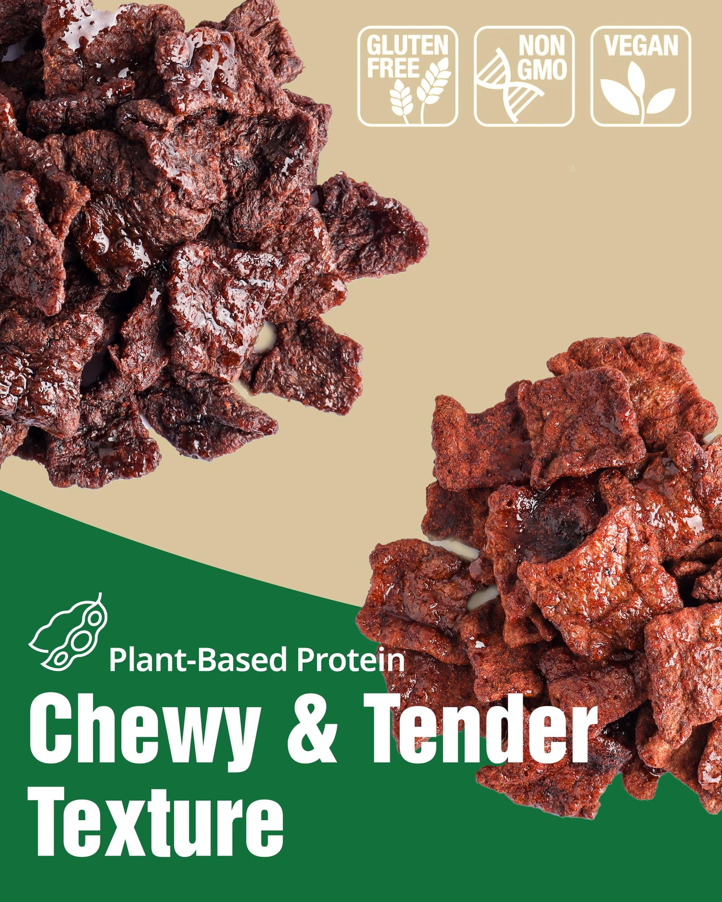 Korean Classic Savory And Bold & Spicy Vegan Jerky - 11G Plant-Based Non-Gmo Soy Protein, Low-Fat On The Go Snack - 150 Calories