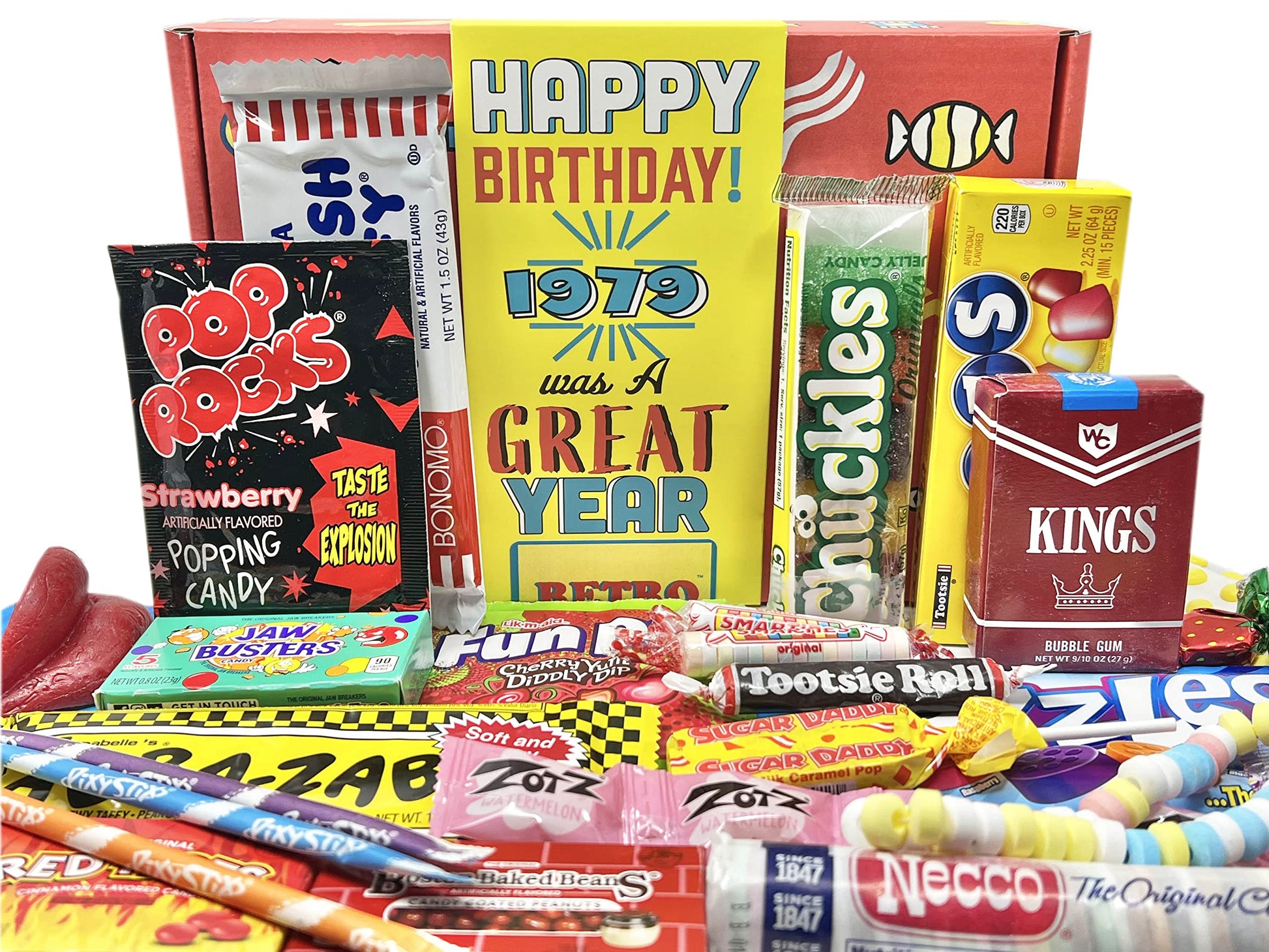 RETRO CANDY YUM Nostalgic Candy Assortment Gift Box - 32 Piece Set for 46th Birthday Celebrations, Perfect for Men and Women Born 1979