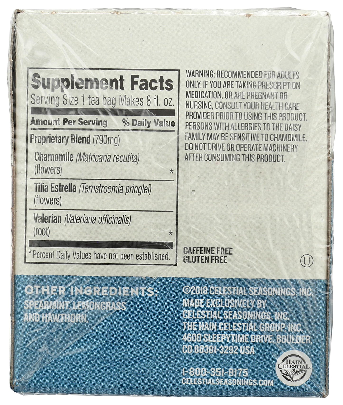 Celestial Seasonings Wellness Tea Sleepytime Extra 20 Count Box A3920