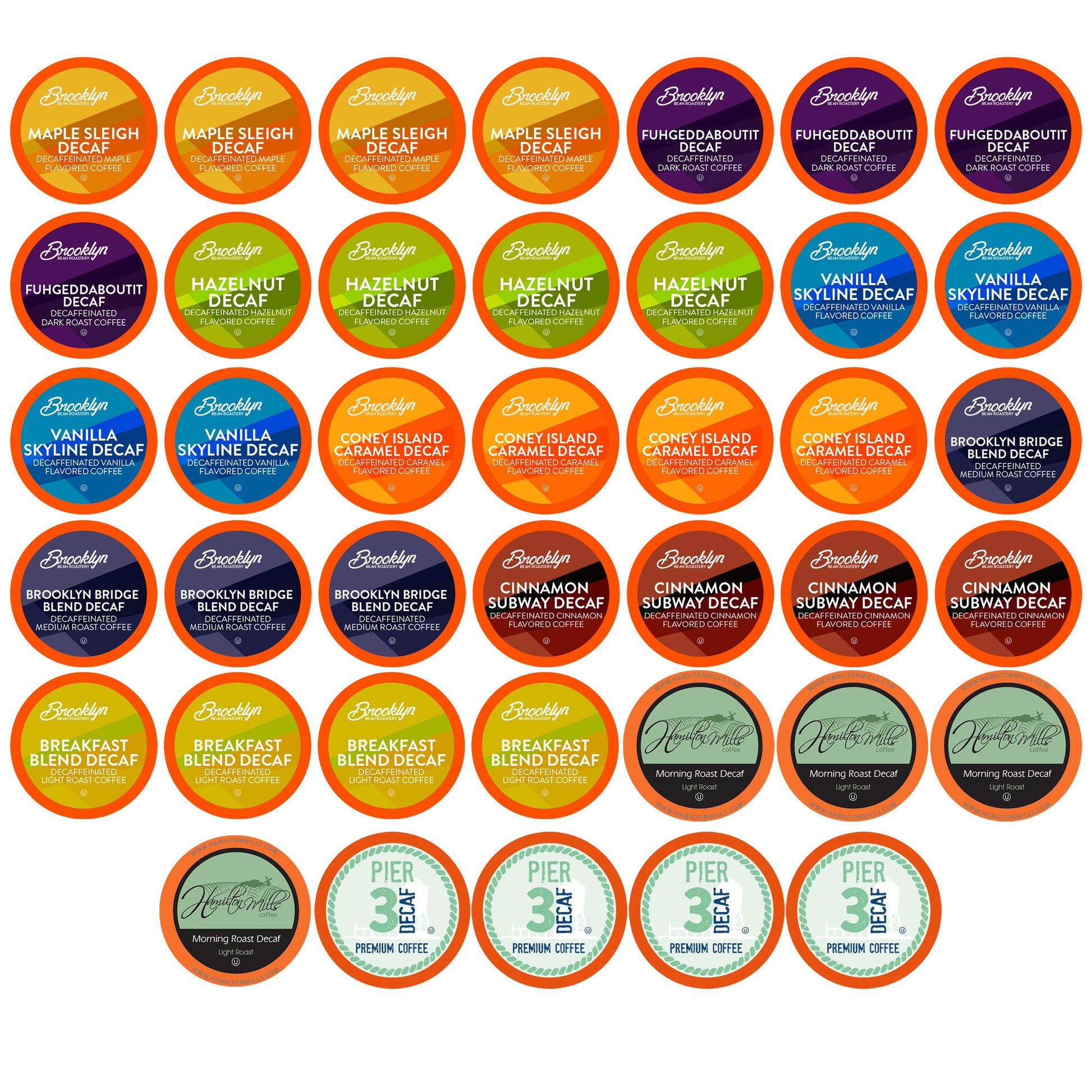 Two Rivers Coffee Decaf Pods, Regular & Flavored, Compatible with K Cup Brewers, 40 Count, Decaf Coffee Variety
