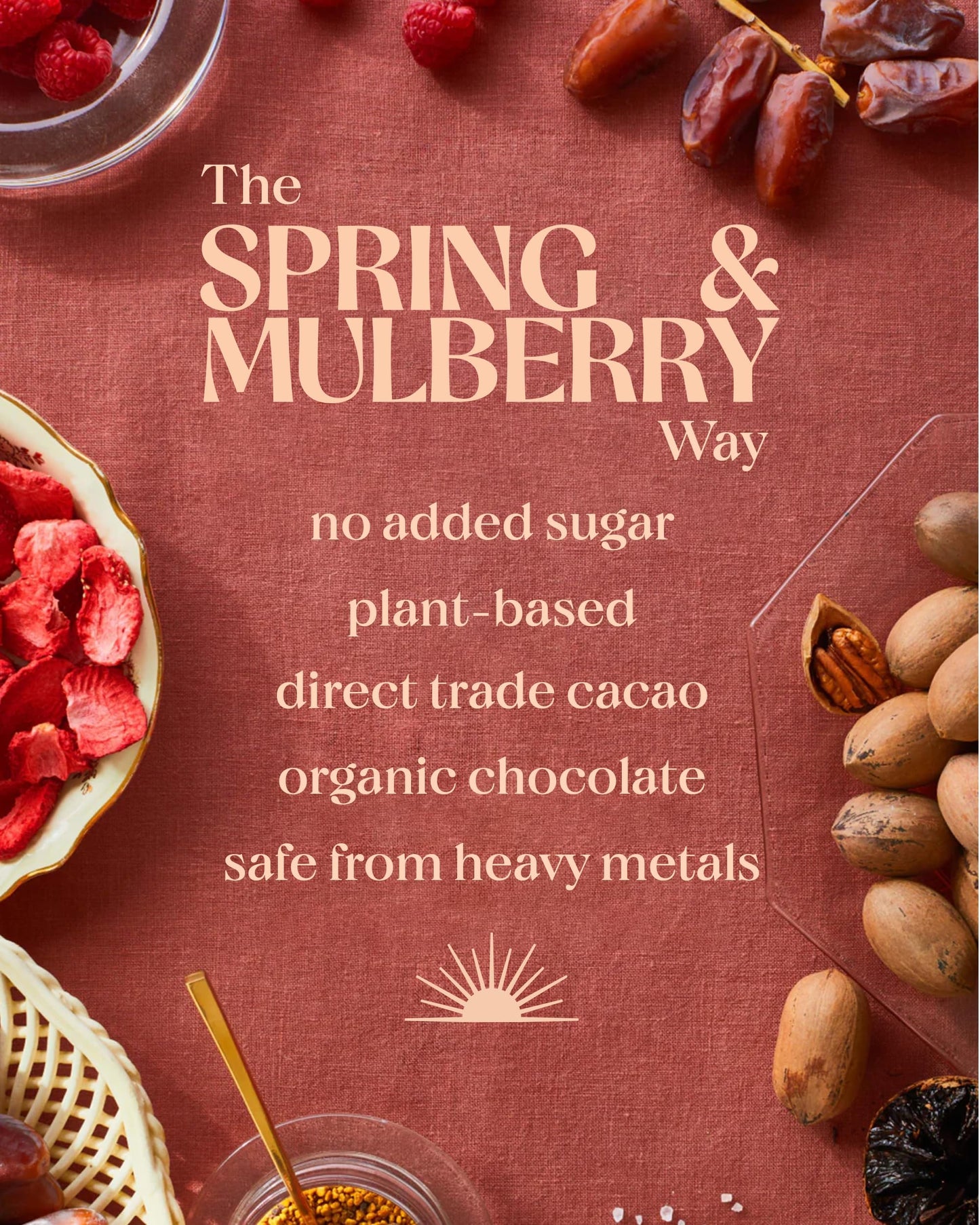 Spring & Mulberry Dark Chocolate Bars - Healthy Dark Chocolate, Date-Sweetened - Blood Orange 3 Pack