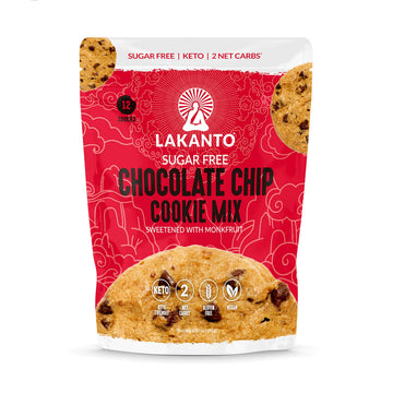 Lakanto Sugar Free Chocolate Chip Cookie Mix - Sweetened with Monk Fruit Sweetener, Gluten Free, Keto Diet Friendly, Vegan, 2g N