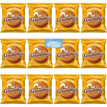 Grandma's Cookies, Peanut Butter, (Pack of 12) Bundled by SUPERDEALS, 2.50 Oz Bag, with Mystery Gift