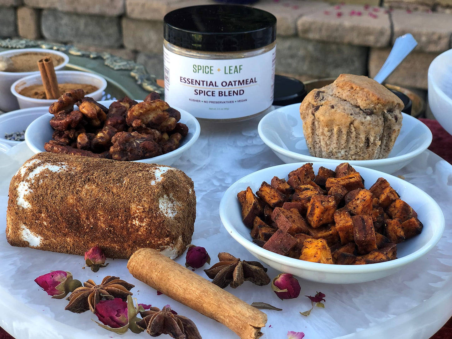 Premium Essential Oatmeal Spice Blend By Spice + Leaf - Vegan Kosher Preservative Free Spice Blend Used To Give Oatmeal, Coffee,