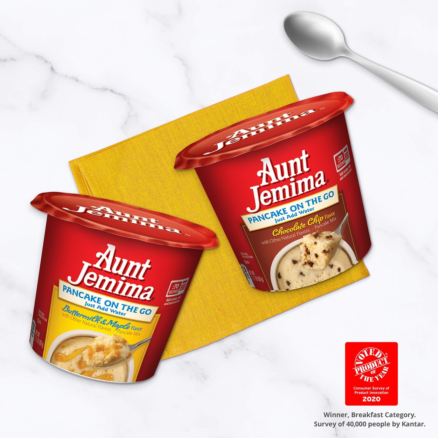 Quaker Aunt Jemima Pancake Cups, 2 Flavor Variety Pack, 12 Individual Cups