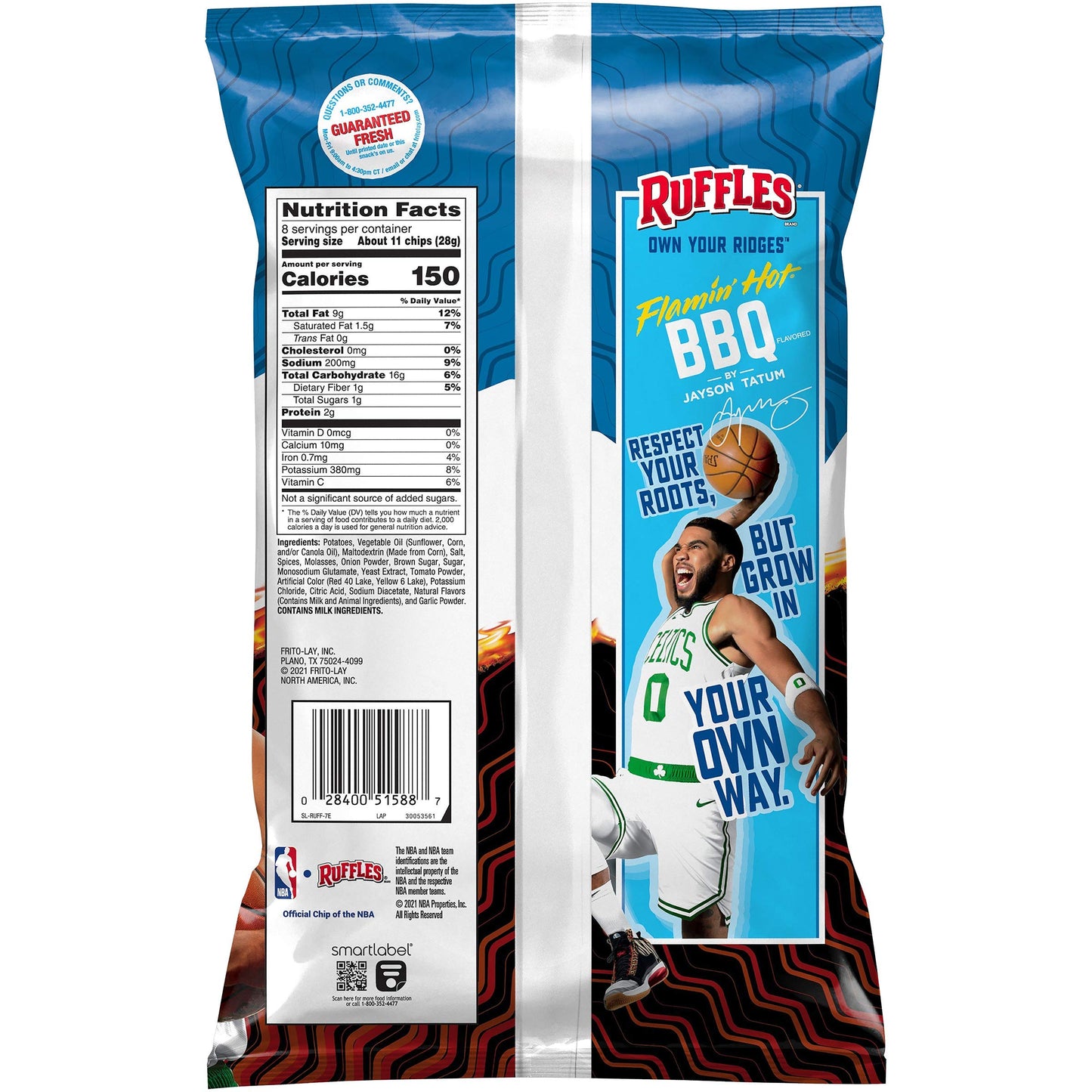 Ruffles Flamin' Hot Bbq, 8.0 Oz