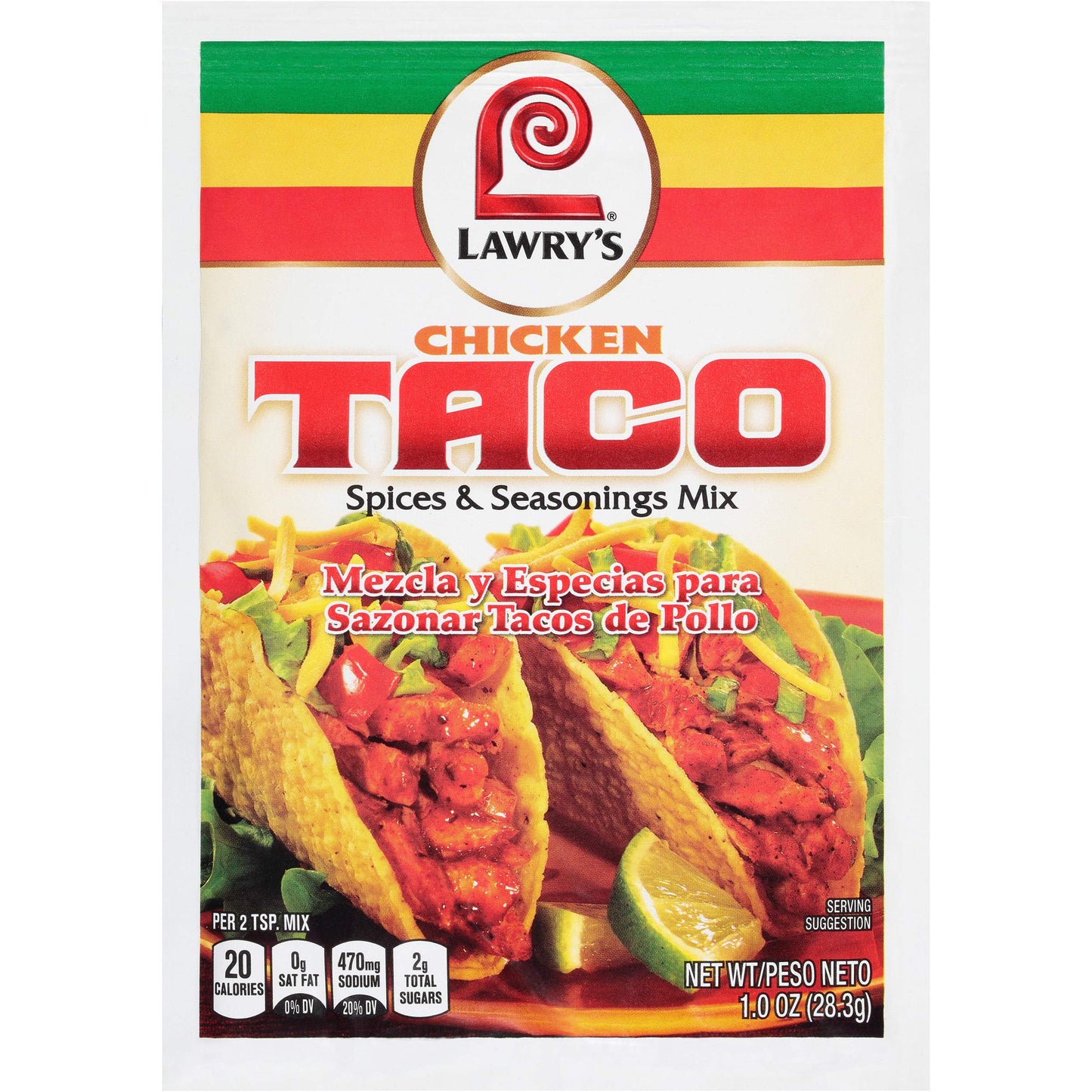 Lawrys Chicken Taco Spices & Seasonings Mix, 1 oz (Pack of 12)