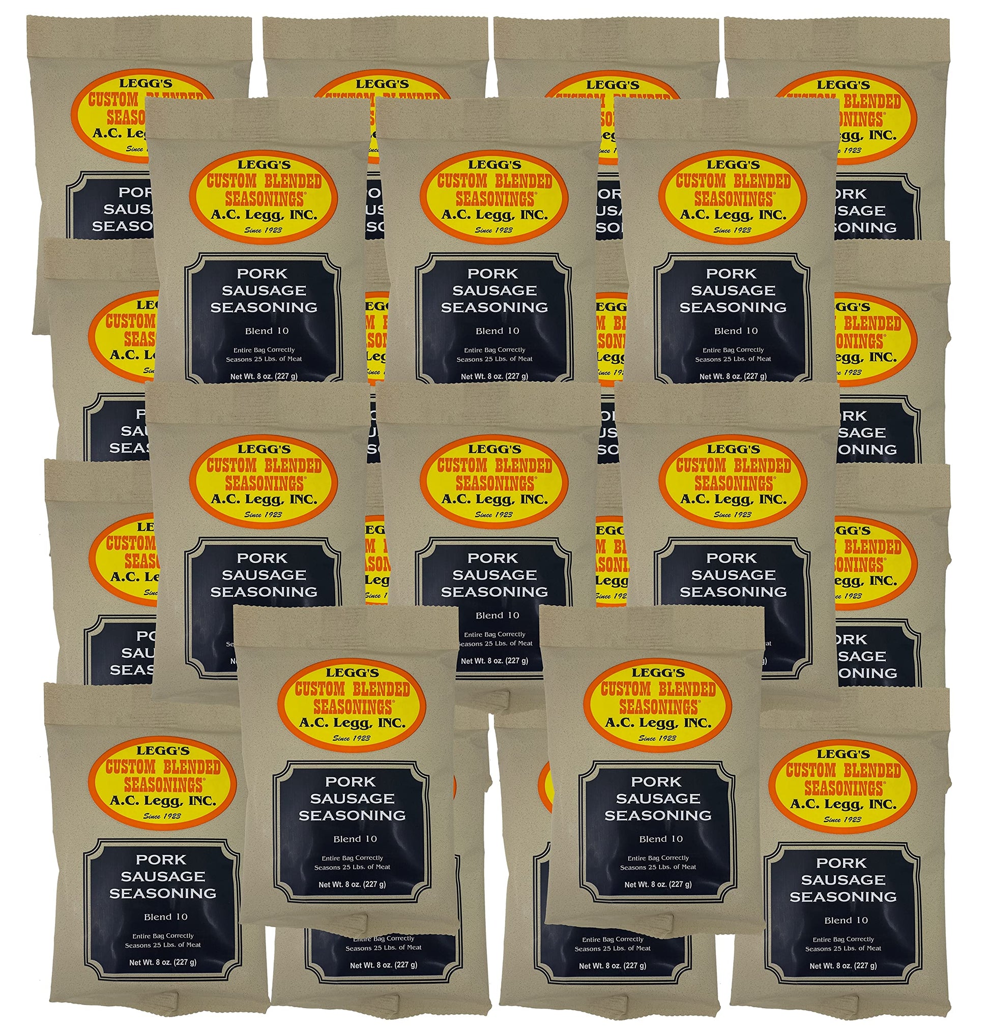 Ac Legg Inc Custom Blended Seasonings - Blend 10 Sausage Seasoning 8 Ounce - Case Of 24 Packages