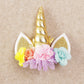 Nishine Rose Floral Unicorn Cake Topper Birthday Party Cake Decoration (Gold&Pink)