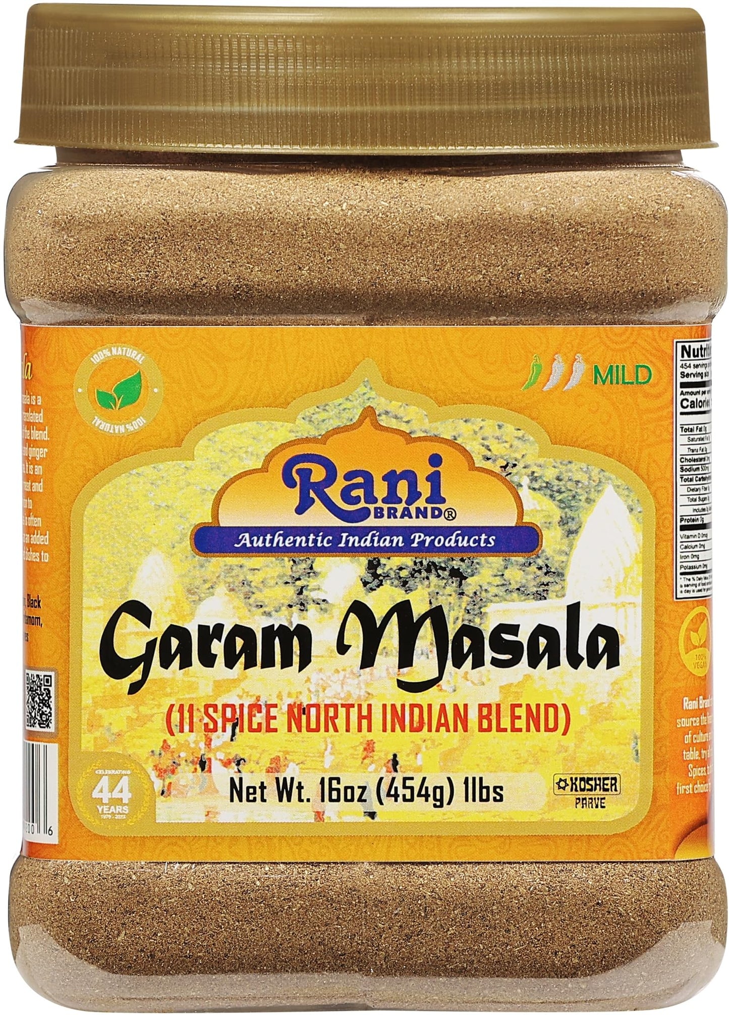 Rani Garam Masala 11-Spice Blend, All Natural, Vegan, Gluten Friendly, 16oz (1lb) PET Jar