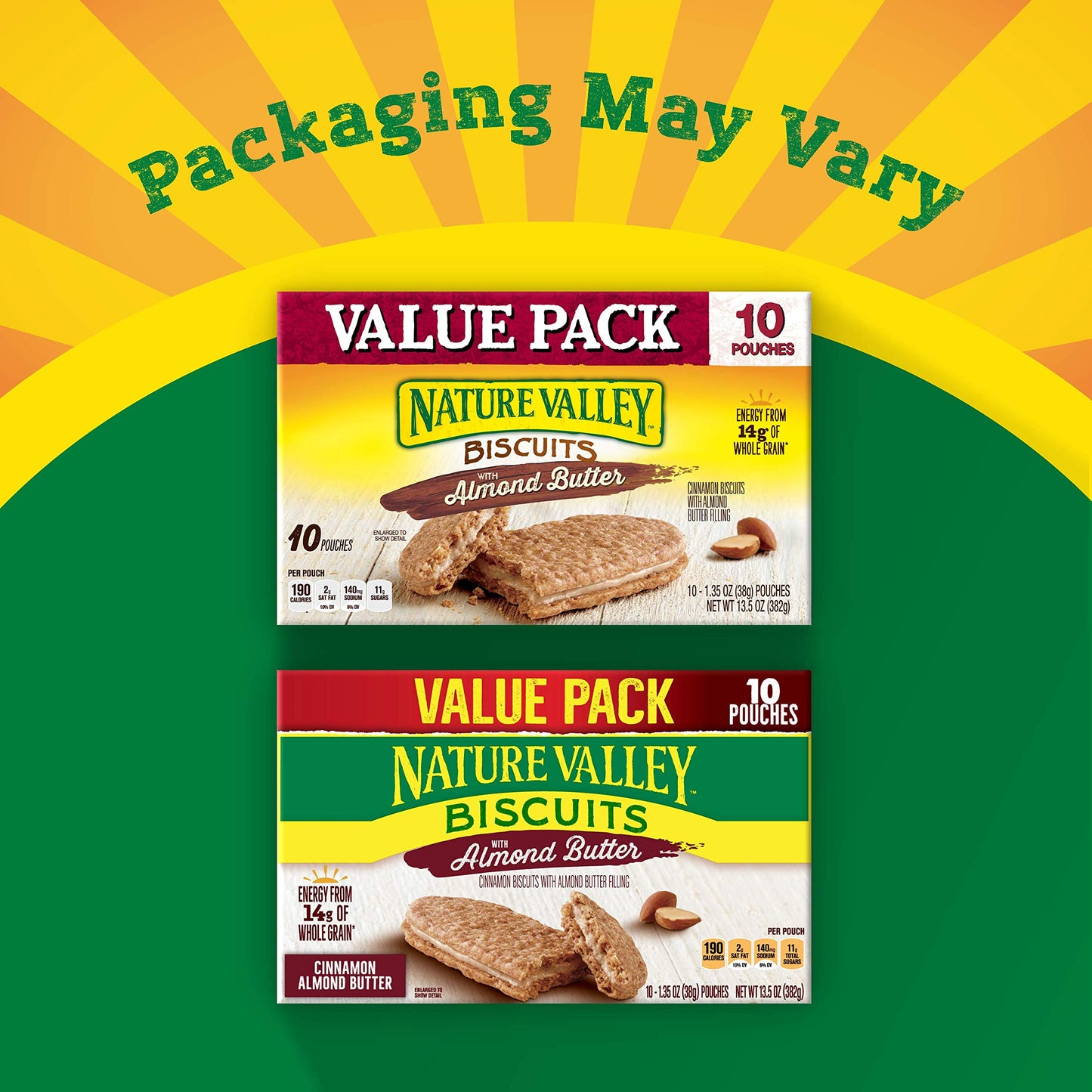 Nature Valley Biscuits, Almond Butter Breakfast Biscuits W/ Nut Filling, 13.5 Oz
