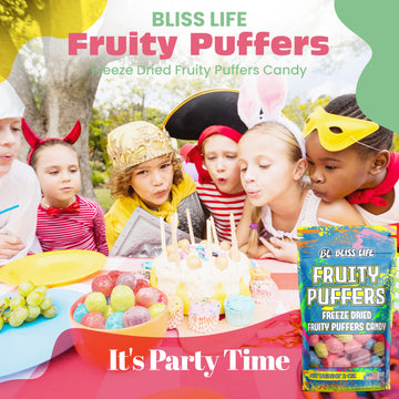 Bliss Life Fruity Puffers Freeze Dried Candy Variety Pack 2 Oz - Extreme Sour Flavor, Delightful Crunch, Melts In Your Mouth, Ma