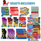 Snack Gift Care Basket, (140 Count) Snacks Gift Basket. Granola Bars, Nuts, Trail Mix, Fruit Snacks, Candy - Great Gift For Home