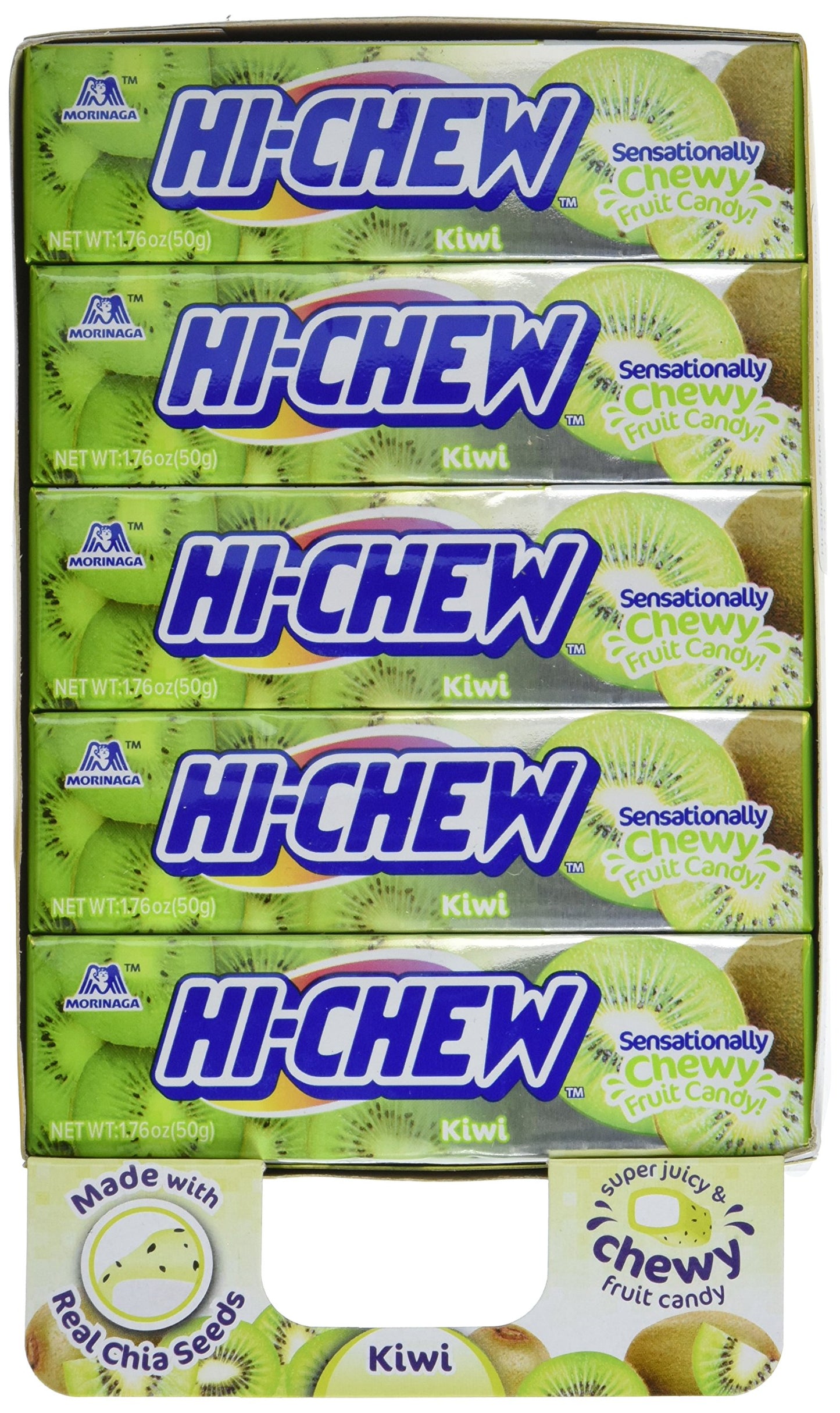 Hi-Chew Sensationally Chewy Japanese Fruit Candy, Kiwi, 1.76 Ounce (Pack Of 10)