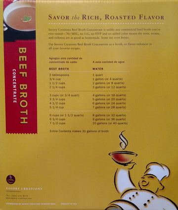 Savory Choice Beef Broth Concentrate - 4.5 Liter (1.19 Gallons) - 20X Concent...