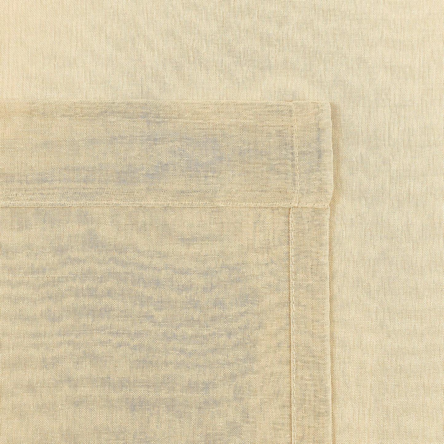 Dwcn Beige Sheer Curtains Semi Transparent Voile Rod Pocket Curtains For Bedroom And Living Room, 52 X 63 Inches Long, Set Of 2
