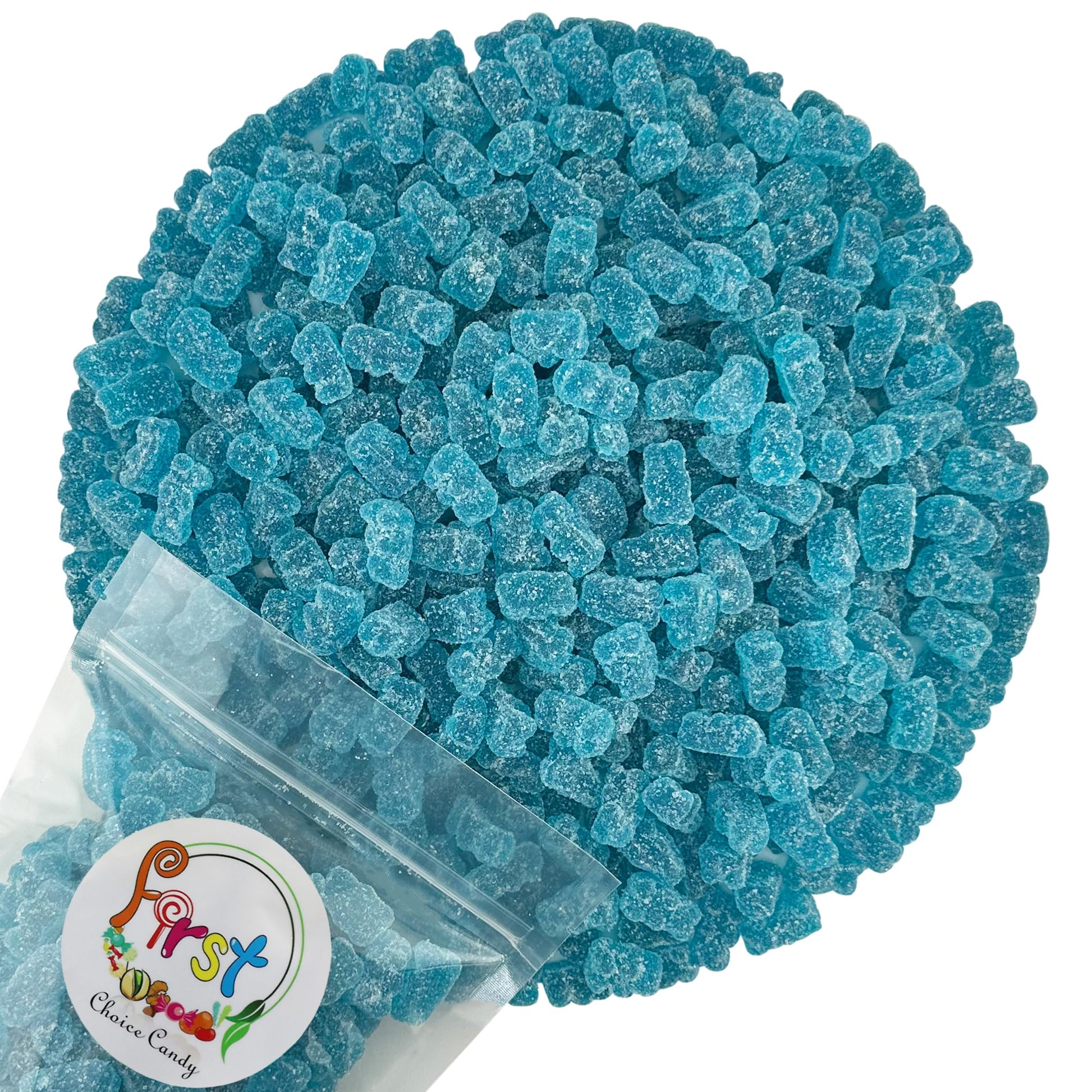 FirstChoiceCandy Sour Wacky Gummy Fun Bears, Sour Blue Raspberry, 2 Pound Pack