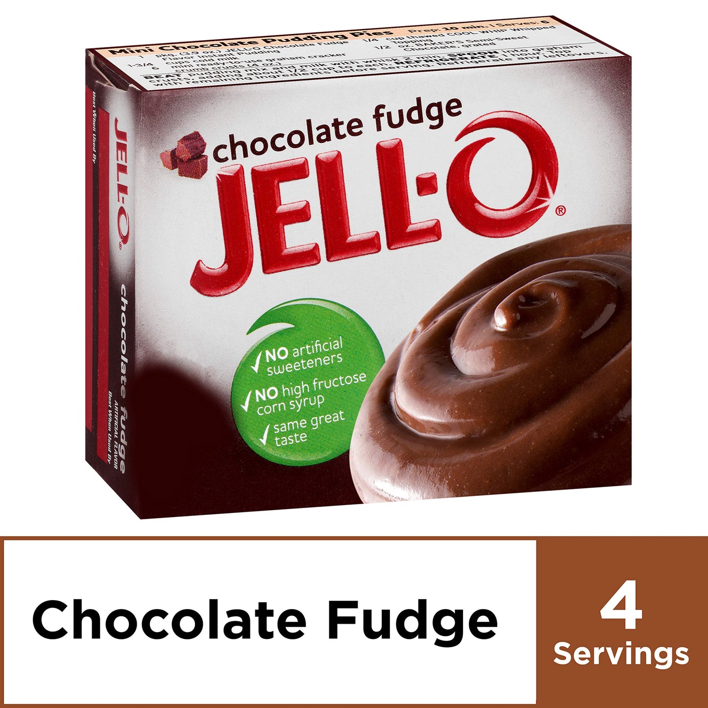 Jell-O Instant Chocolate Fudge Pudding & Pie Filling, 3.9 oz Boxes, Pack of 6