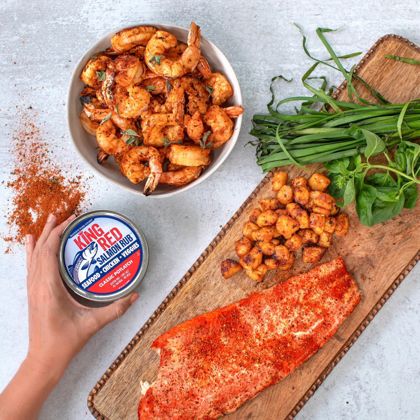 King Red Salmon Rub-Classic Potlatch Seasoning Dry Spice Blend-Restaurant Grilled Seafood and Fish-All Natural, Gluten Free, Ket