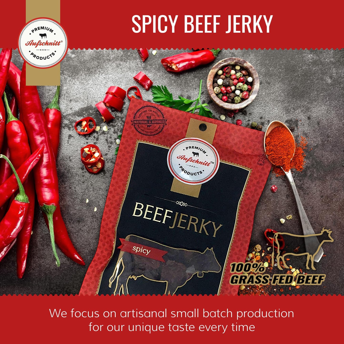 Aufschnitt Beef Jerky (Spicy, 12 Pack (24 Oz))