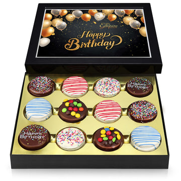 Empire Delights Birthday Cookies Gift Basket – Gourmet Chocolate Cookies, 12 Count, Ideal for Men and Women, Birthday Gift