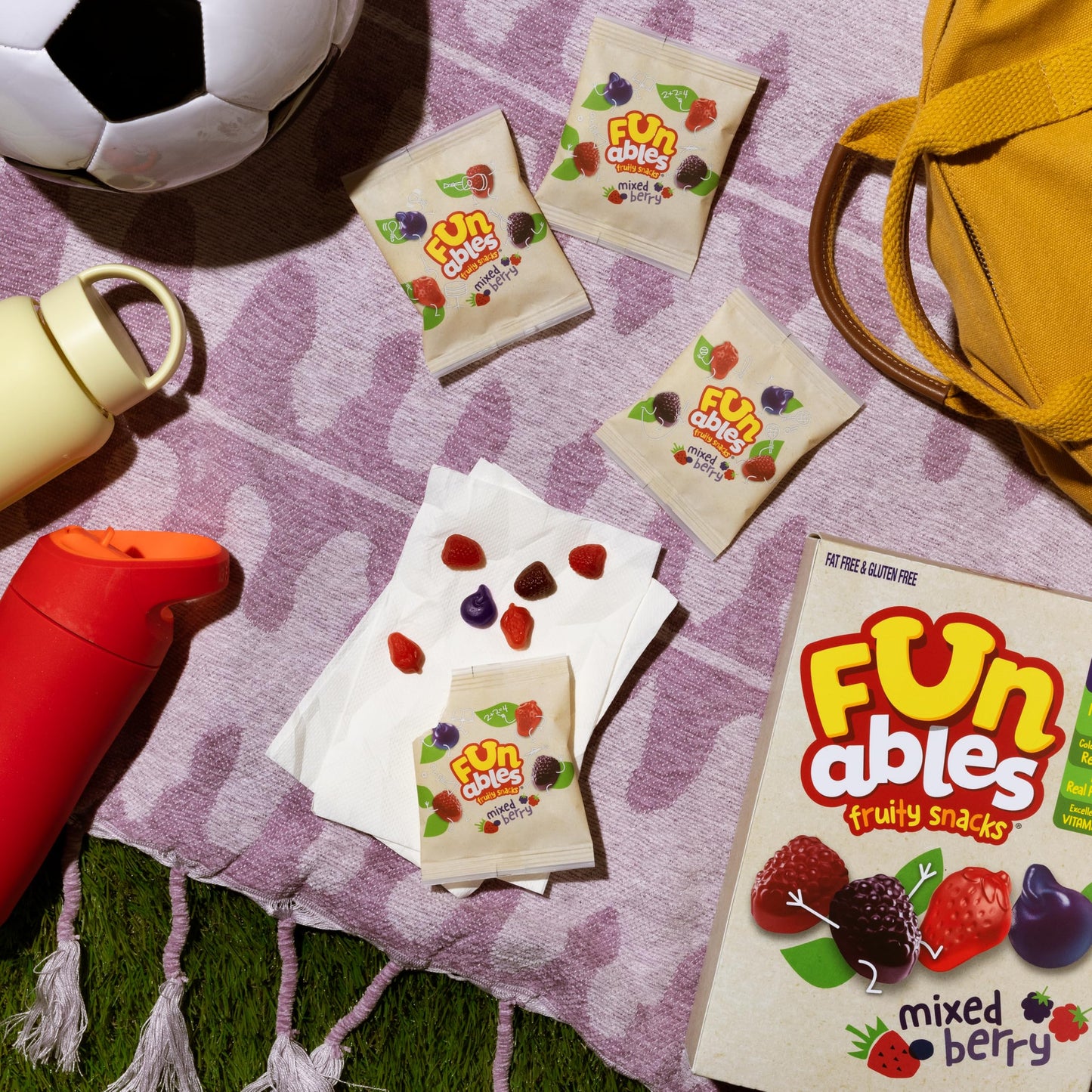 Funables Fruit Snacks, Mixed Berry Snacks, 2.5 Ounce Pouches (Pack of 48)