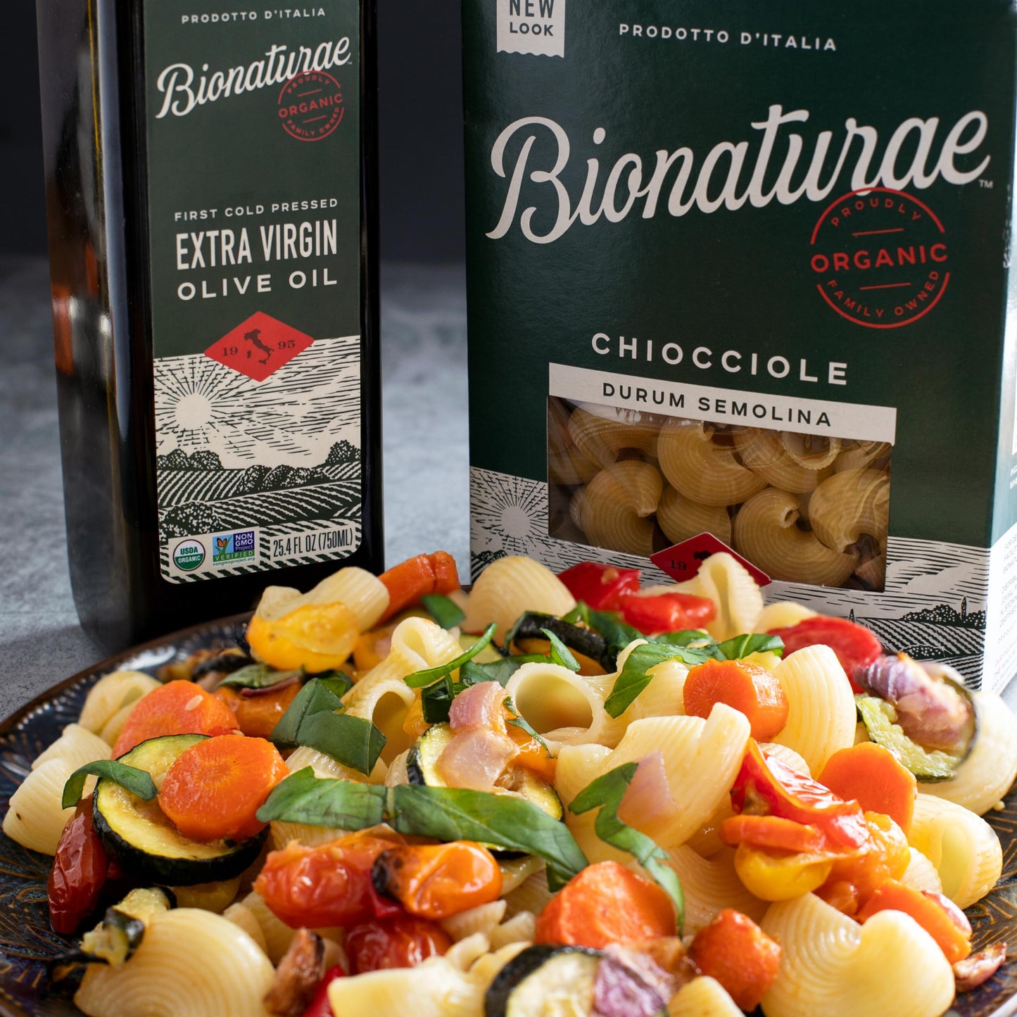 Bionaturae Chiocciole Pasta Noodles - Durum Semolina Pasta, Kosher, High Protein, Non-GMO, USDA Certified, Durum Semolina Chiocc