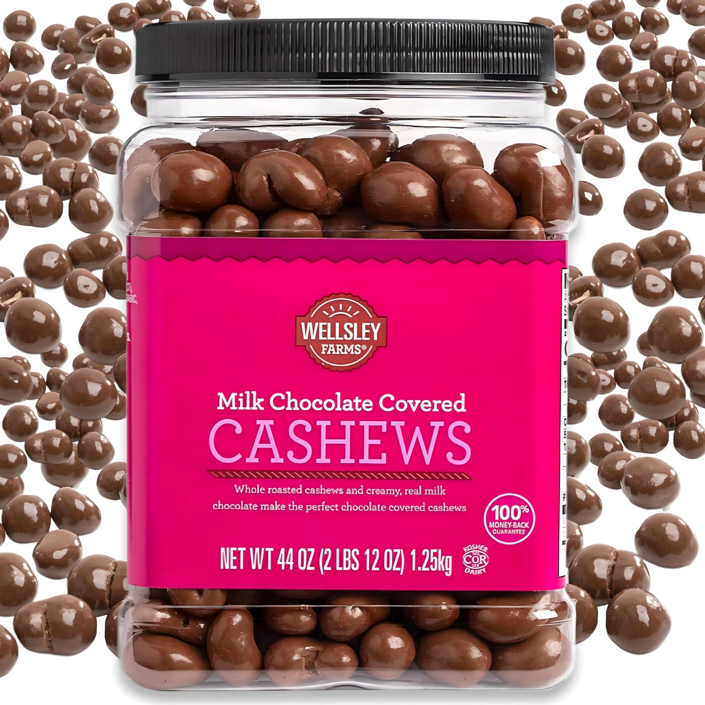 Wellsley Farms Milk Chocolate Covered Cashews – 44 oz | Gluten-Free Snack