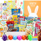 Easter Snack Yellow Box (42 Count) Filled with Snacks, Cookies, Peelable Gummies, Marshmallow Gummies, Bunny and More, Great Pac