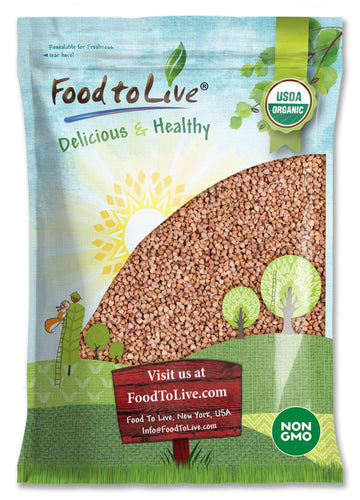 Food to Live Organic Buckwheat Kasha (Grechka, Toasted Whole Groats, Non-GMO, Kosher, Sirtfood, Bulk) by Food to Live - 10 Pound