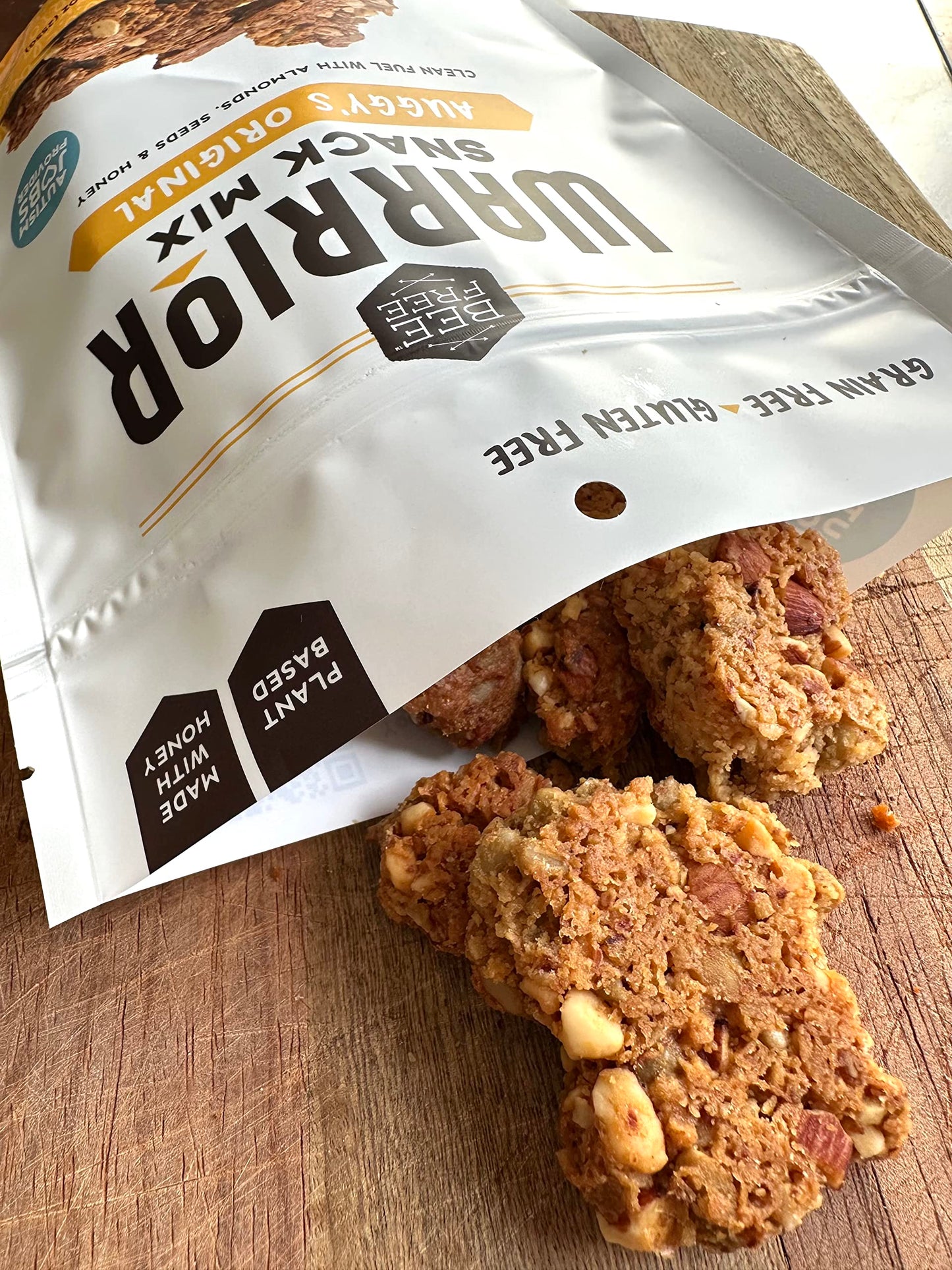 BeeFree Warrior Mix Granola | Gluten Free, Grain Free, & Paleo, Auggys Original Mix, 9 Ounce Bag