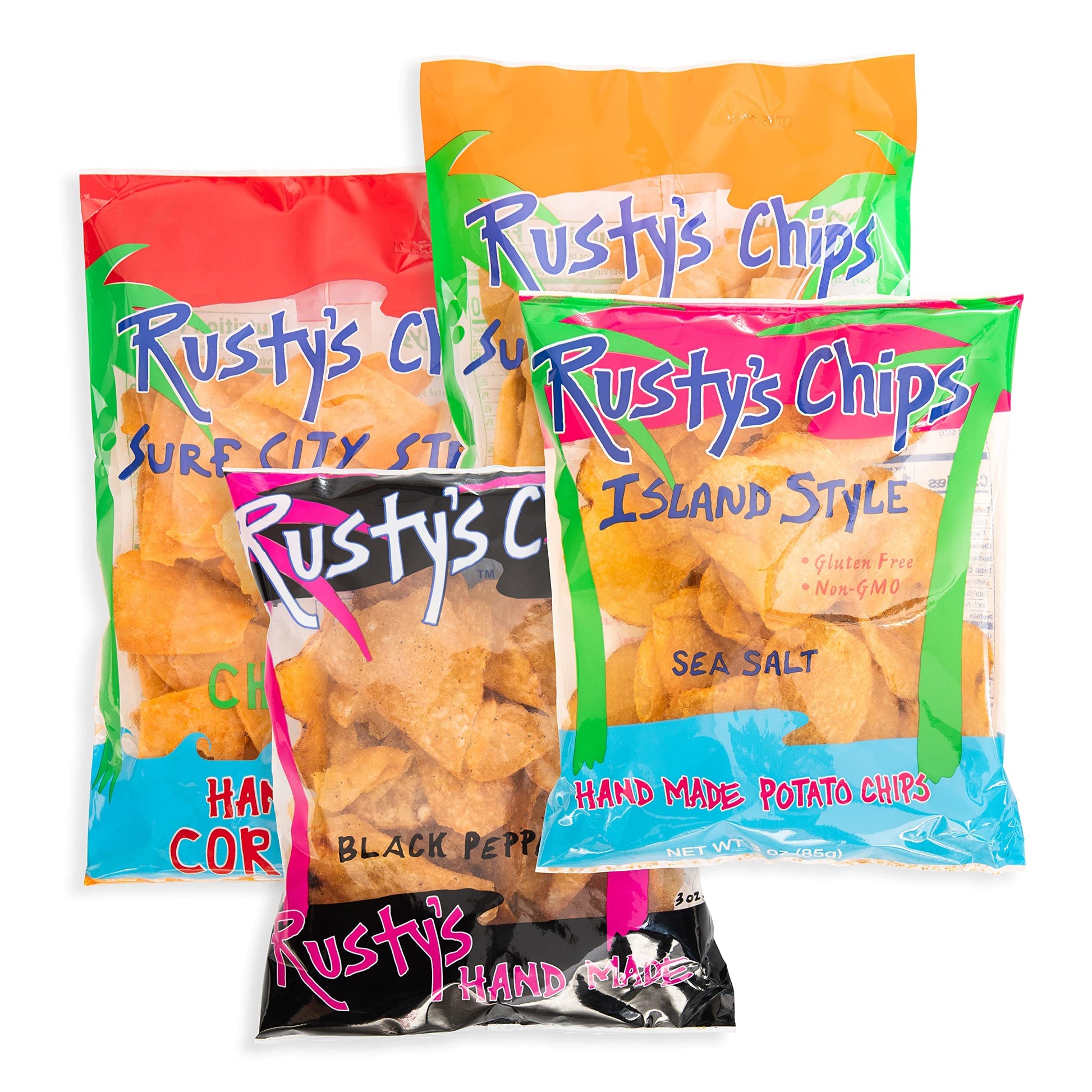 Rustys Chips - Crunchy Gluten Free Snack Pack, Non-GMO, Vegan, 1 Count (Pack of 24)