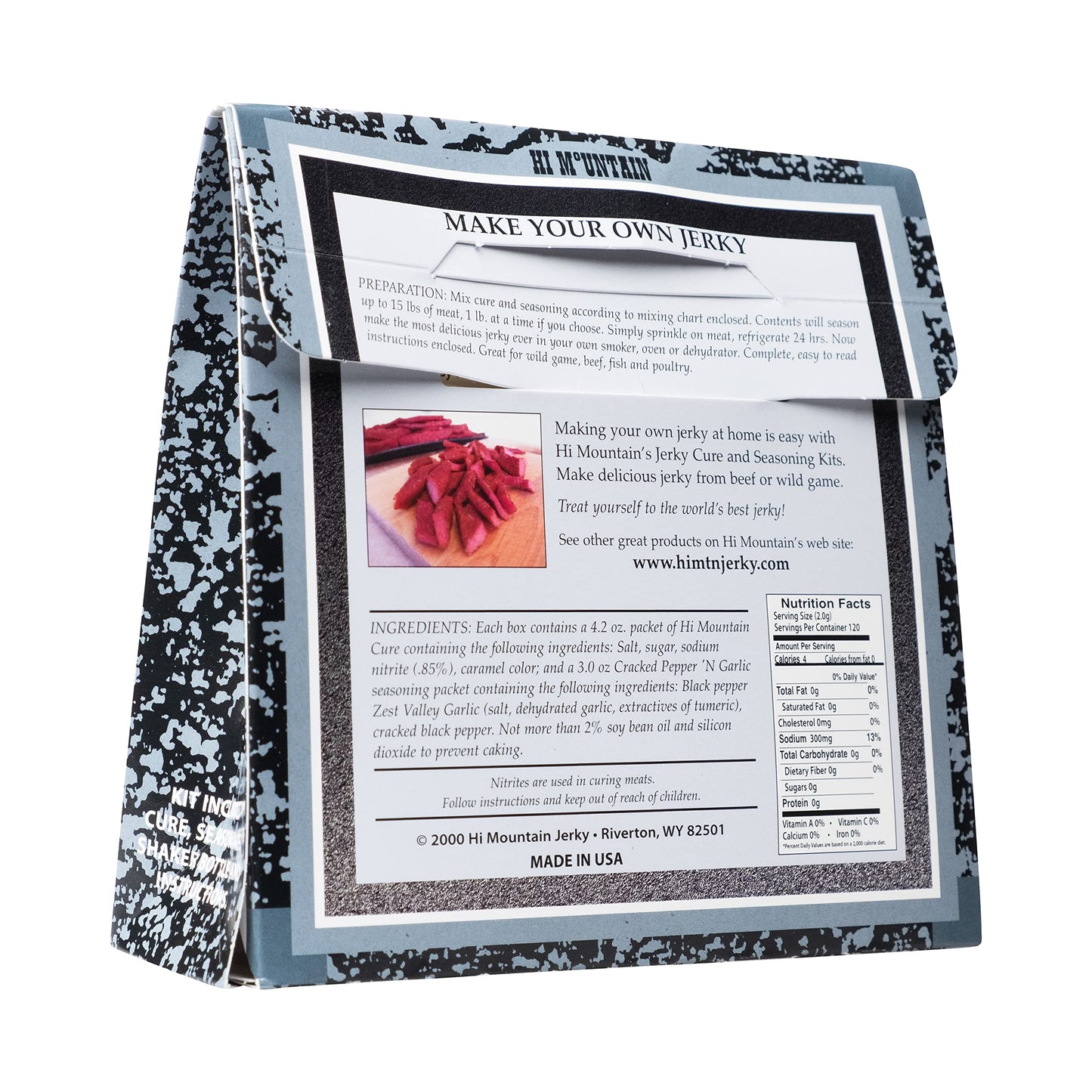 Hi Mountain Jerky Seasoning and Cure Kit,  ed Pepper & Garlic, 8 oz, Model 066C-X, Perfect for Beef, Venison, Elk, & Deer