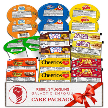 Individual Cereal Cups Variety 18 Pack- 2 Cups Each Of 9 Flavors Gift Basket Care Package By Rebel Smuggling Galactic Emporium