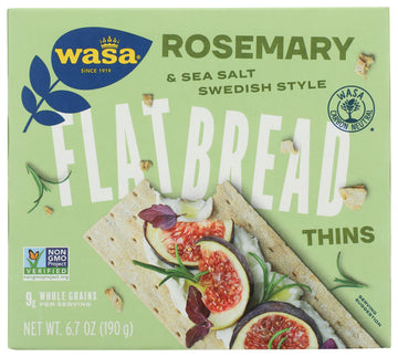 Wasa Flatbread Thins Crackers, Rosemary And Sea Salt, 6.7 Ounce