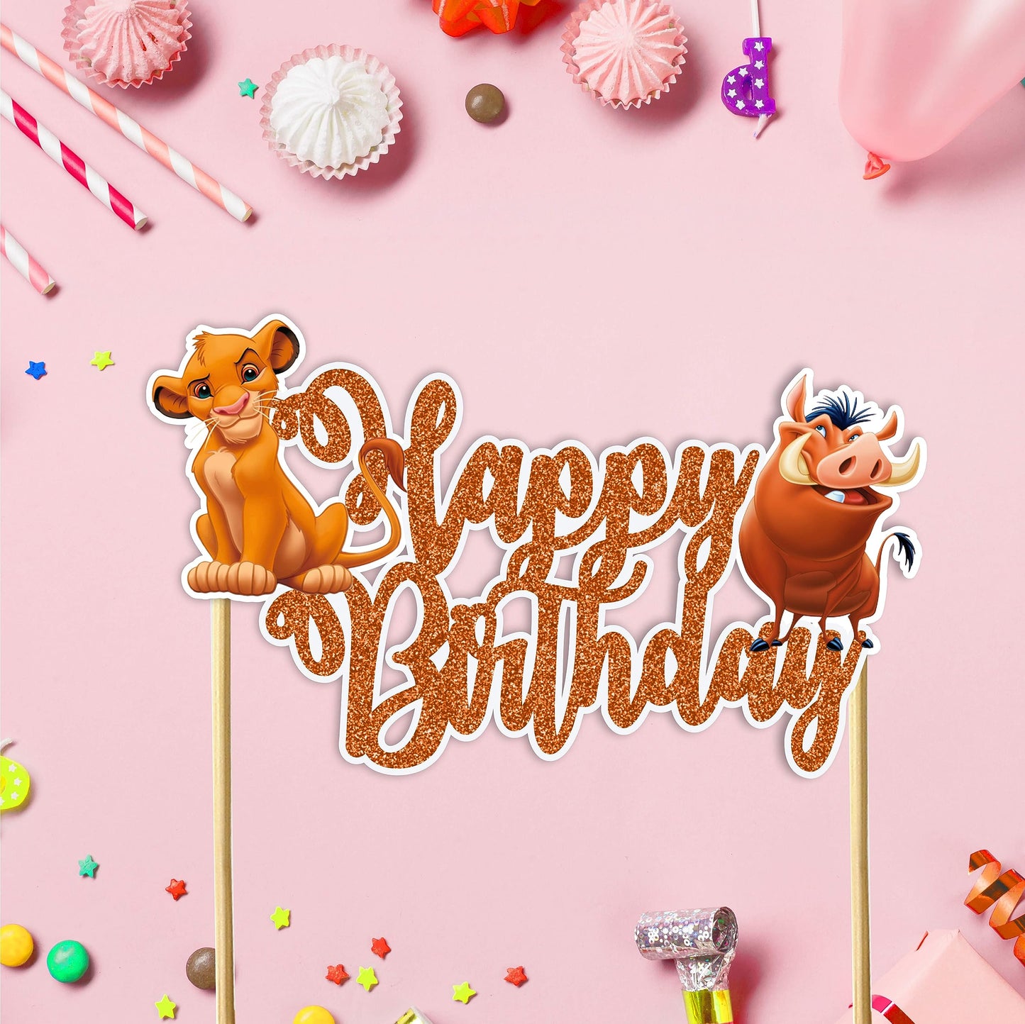 Seyal The Lion Kng Happy Birthday Cake Topper