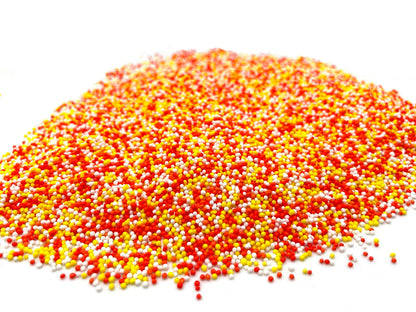 Candy Corn Inspiration Nonpareils | 12 oz Resealable Stand Up Bag | Orange, Yellow, and White Nonpareil Sprinkle Blend | Thanksg