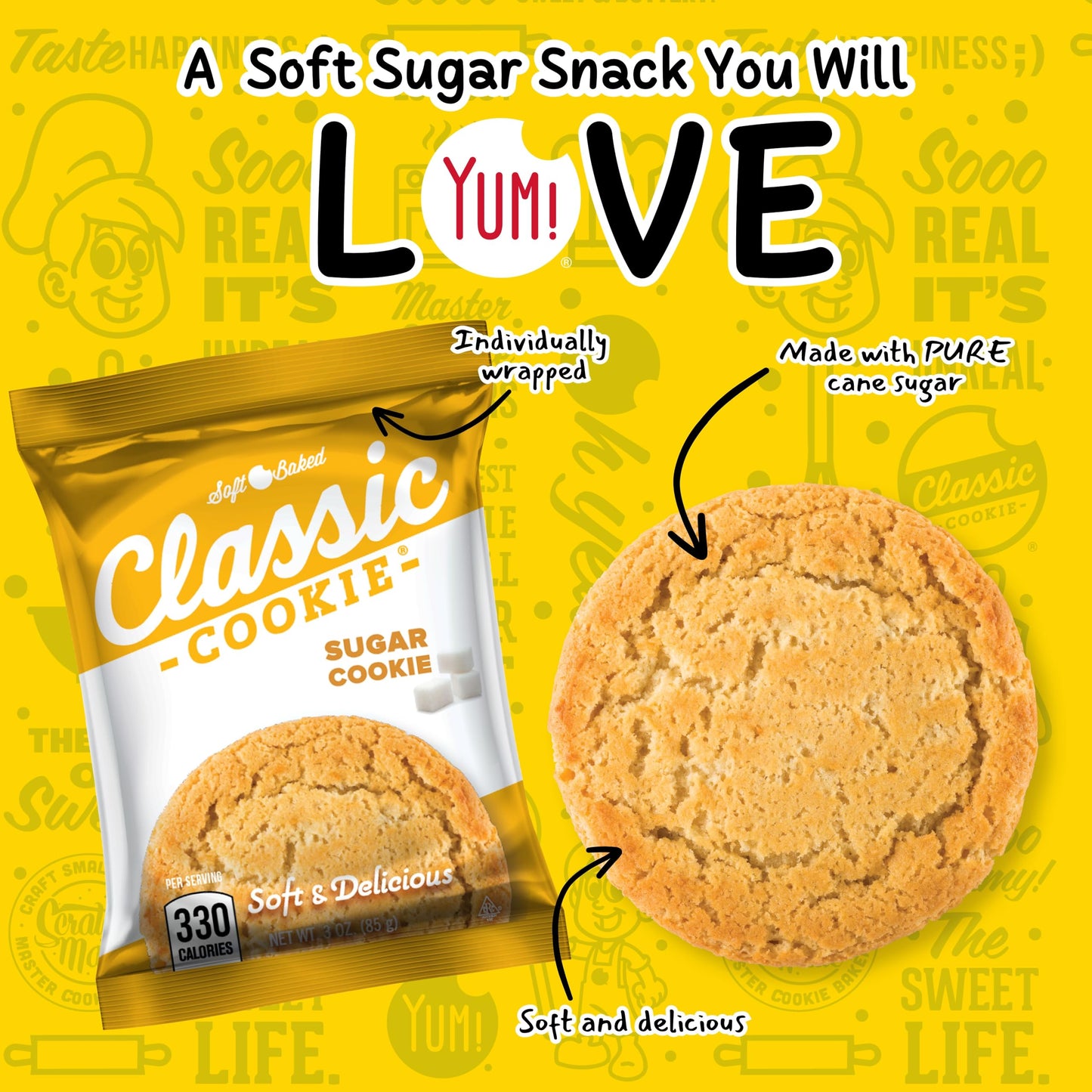 Classic Cookie, Soft Baked Cookie, Sugar Cookie 3Oz, 8 Count Pack