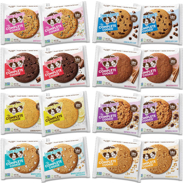 Lenny & Larrys The Complete Cookie, 8 Flavor Variety Pack, Soft Baked, 16g Plant Protein, Vegan, Non-GMO, 4 Ounce Cookie (Pack 