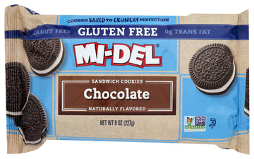 Mi-Del Gluten Free Cookies, Chocolate Sandwich, 8 Ounce